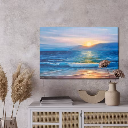 Canvastavla - Painted sunset over the sea