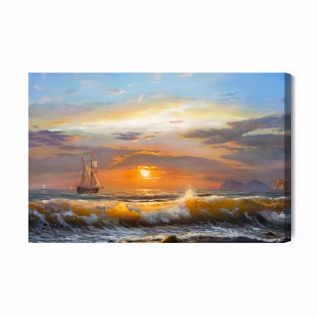 Canvastavla - Sailboats in the sea