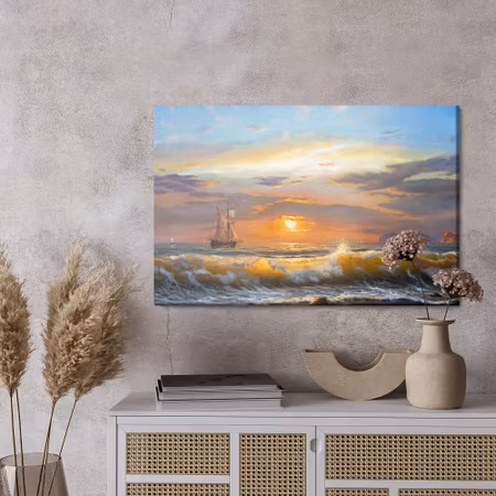 Canvastavla - Sailboats in the sea