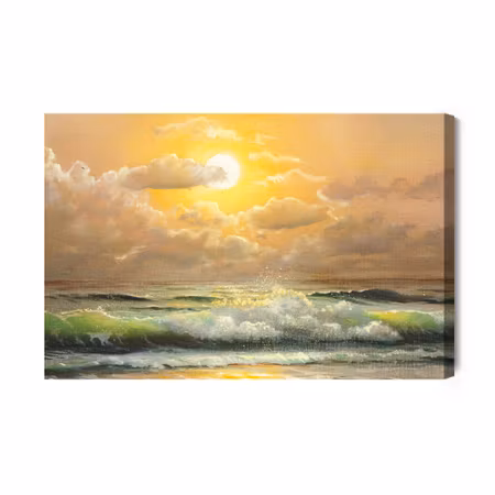 Canvastavla - The sun and clouds over the sea