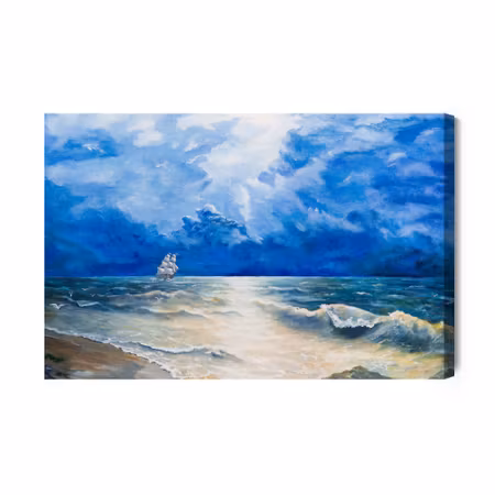 Canvastavla - Dark clouds over the sea