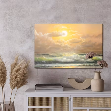 Canvastavla - The sun and clouds over the sea