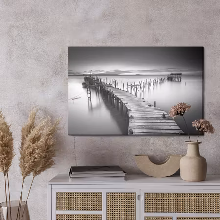 Canvastavla - Mooring black white