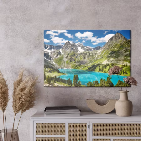 Canvastavla - Of the lake in the mountains