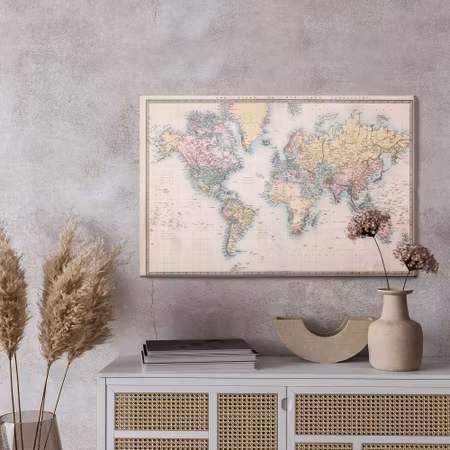 Canvastavla - World map in the old style