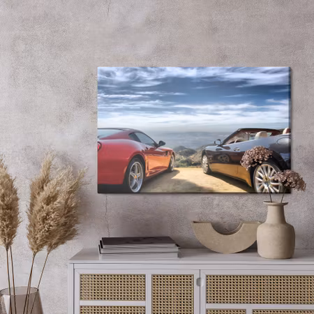 Canvastavla - Luxurious cars in front of the