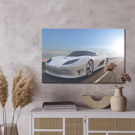 Canvastavla - White sports car