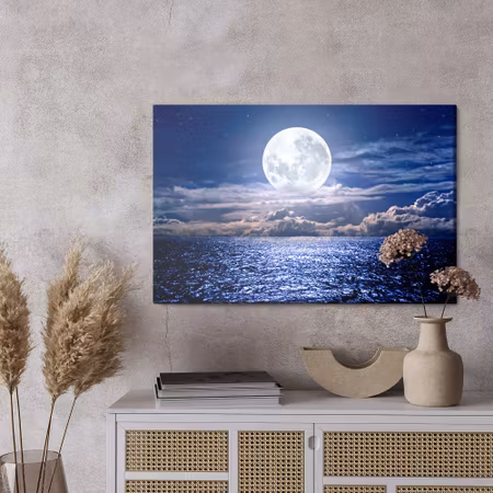 Canvastavla - Full moon on the baltic sea