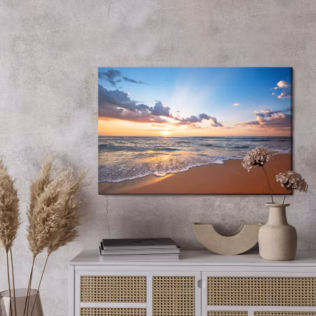 Canvastavla - Sunrise sea and beach