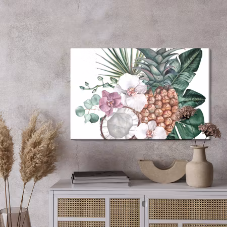 Canvastavla - Tropical fruits and orchids