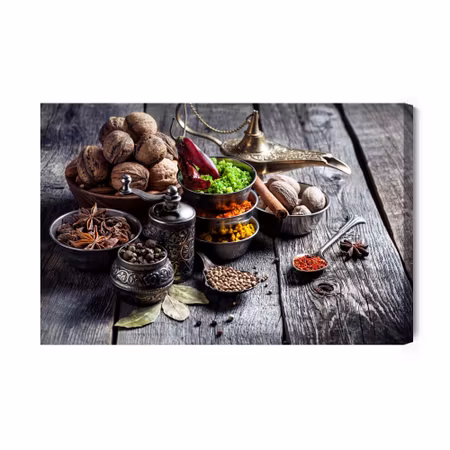 Canvastavla - Spices with nuts