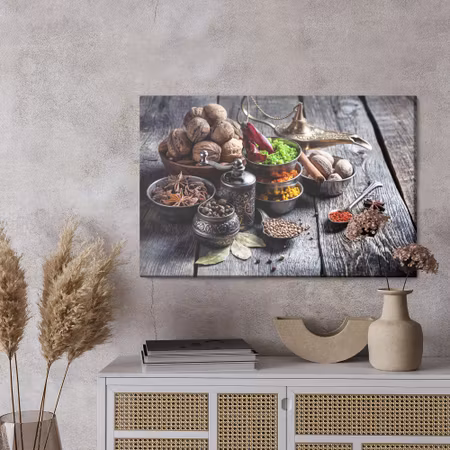 Canvastavla - Spices with nuts