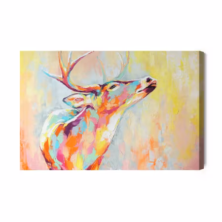 Canvastavla - Watercolor painted colorful deer