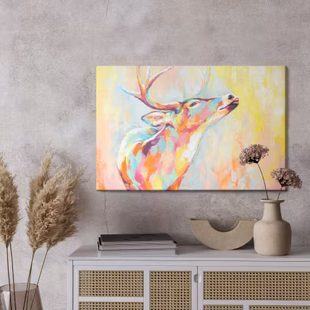 Canvastavla - Watercolor painted colorful deer
