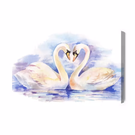 Canvastavla - Loving swans