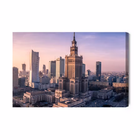 Canvastavla - Panorama of the city of warsaw