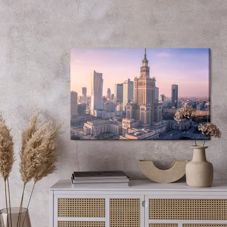 Canvastavla - Panorama of the city of warsaw