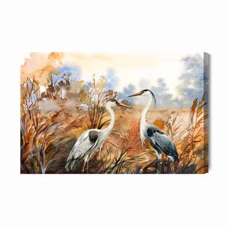 Canvastavla - Cranes in autumn