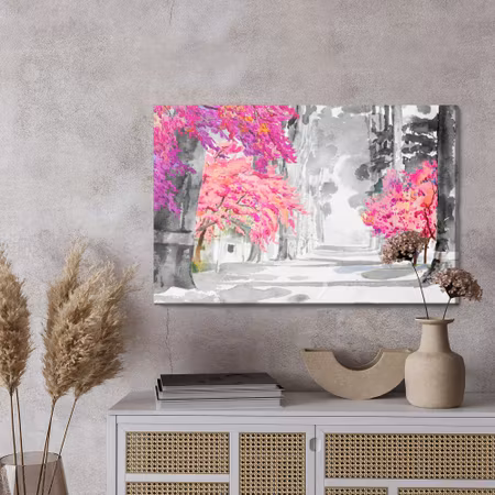 Canvastavla - Cherry blossoms painted in watercolor