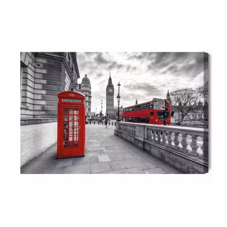 Canvastavla - Red telephone box in london