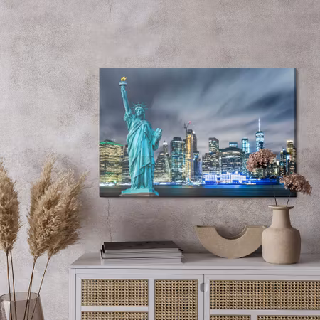 Canvastavla - Statue of liberty against the background