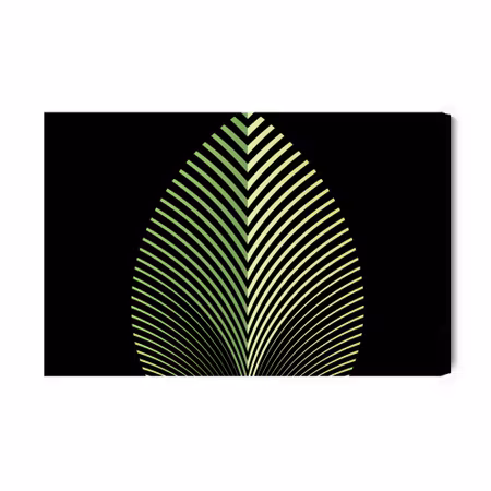 Canvastavla - Abstract leaves pattern on black