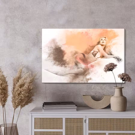 Canvastavla - Woman in lingerie in sensual pose