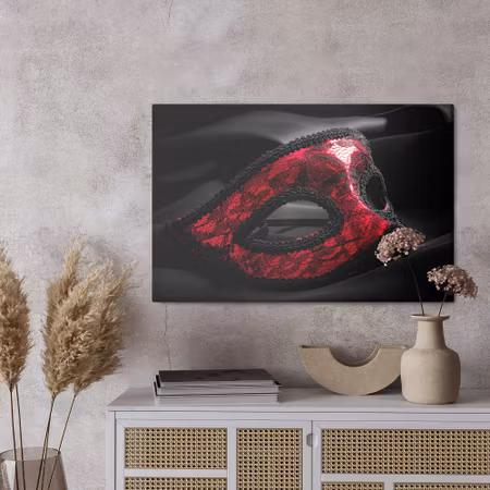 Canvastavla - Red carnival mask