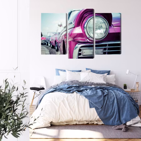 Canvastavla - Retro style car headlight in cuba