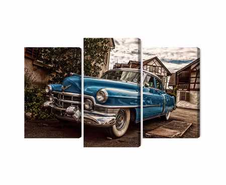 Canvastavla - A blue cadillac eldorado from 1953