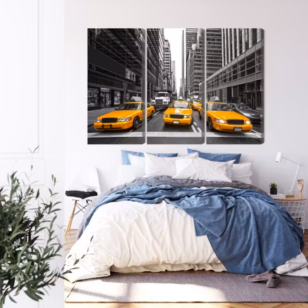 Canvastavla - Yellow taxis in new york city