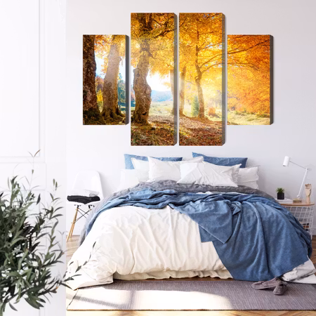 Canvastavla - Sunny autumn forest