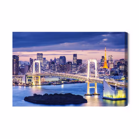 Canvastavla - Rainbow bridge in tokyo