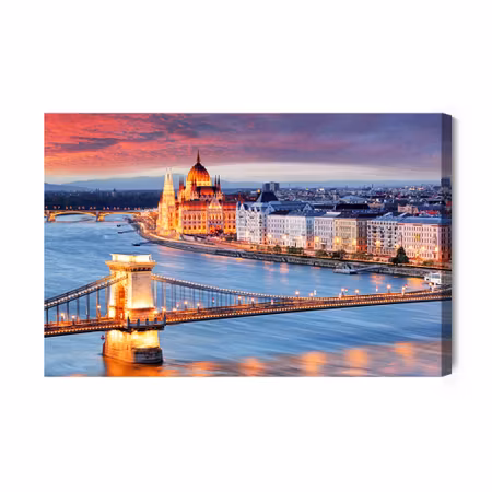 Canvastavla - Bridge at night