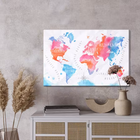 Canvastavla - World map