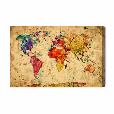 Canvastavla - Vintage world map