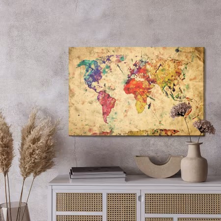 Canvastavla - Vintage world map