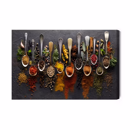 Canvastavla - Spoon with herbs and spices