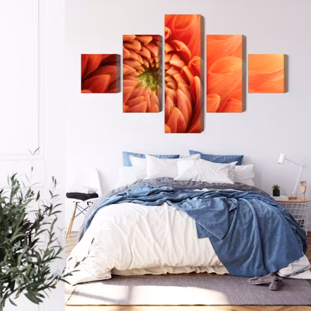 Canvastavla - Orange chrysanthemum on a macro scale