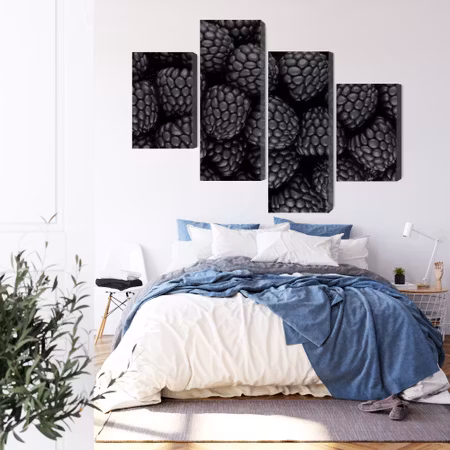 Canvastavla - Blackberries on a macro scale