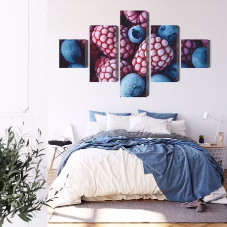 Canvastavla - Frozen blueberries and raspberries