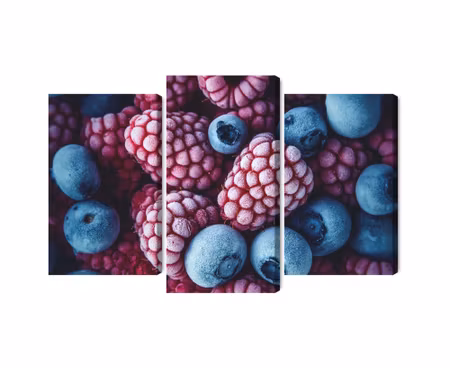 Canvastavla - Frozen blueberries and raspberries