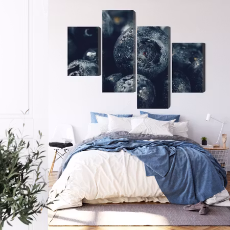 Canvastavla - Blueberries close up 3d