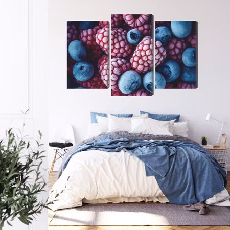 Canvastavla - Frozen blueberries and raspberries