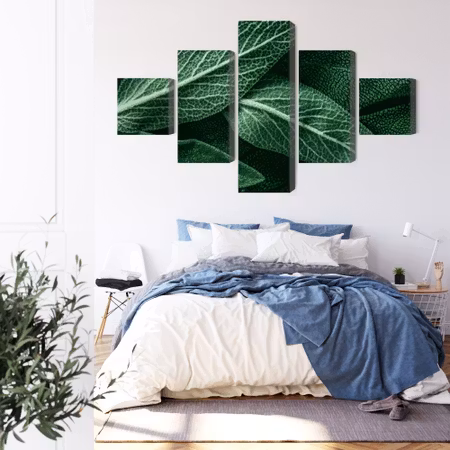 Canvastavla - Salvia leaves on a macro scale