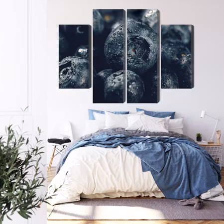 Canvastavla - Blueberries close up 3d