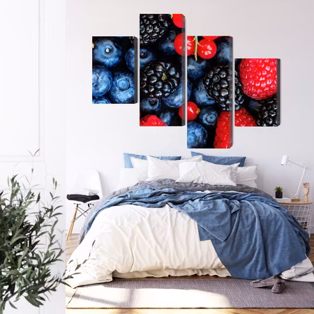 Canvastavla - Forest fruits on a macro scale