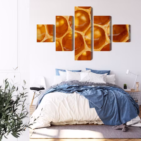 Canvastavla - Honeycomb in macro scale