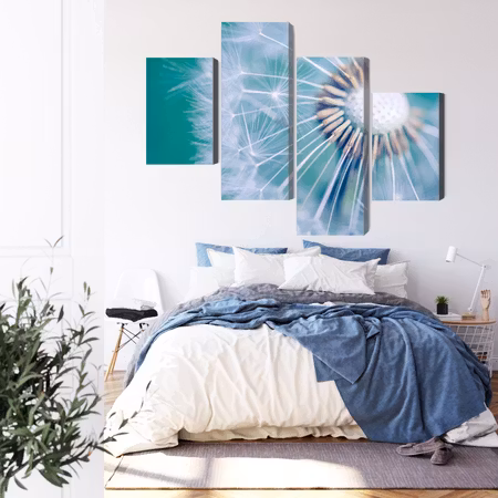Canvastavla - Dandelion on a macro scale