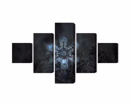 Canvastavla - Snow flake in 3d macro scale